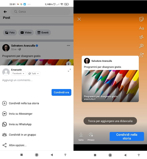 Vuelva a publicar el artículo en Facebook