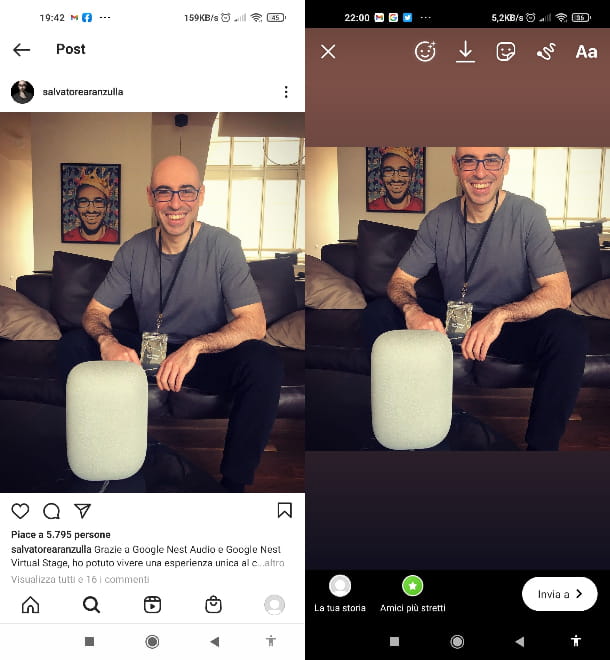 Volver a publicar la publicación de la historia de Instagram