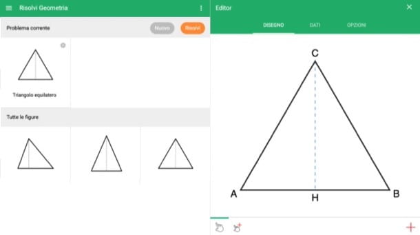 Aplicación para resolver problemas de geometría