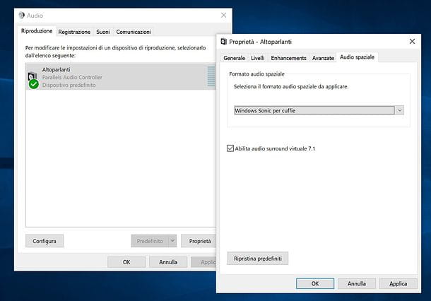 Sonido envolvente de Windows 10