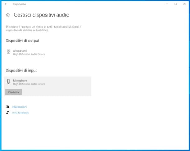 Deshabilitar el micrófono en Windows 10