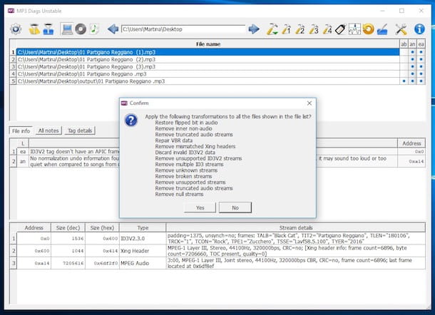 Reparar archivos MP3 dañados