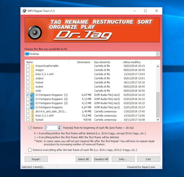 Reparar archivos MP3 dañados