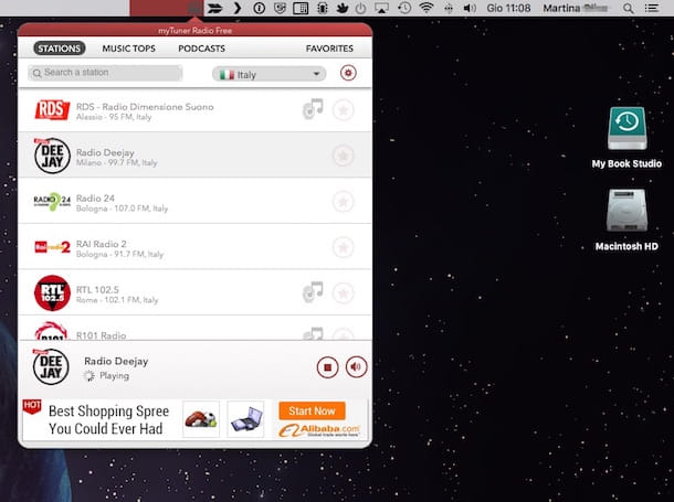 Captura de pantalla o myTuner Radio Free Italia